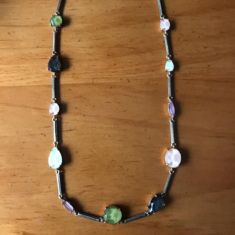 Loft Multi Colored Gem Long Neckace